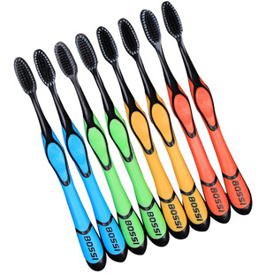 小博士牙刷软毛成人家用超细竹炭纳米女男士专用10支家庭套装组合