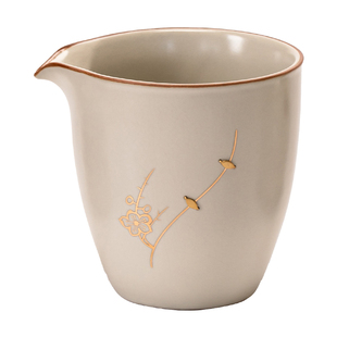 瓷牌茗米黄汝窑锔钉陶瓷公道杯茶漏组合高档茶叶过滤器公杯匀茶杯