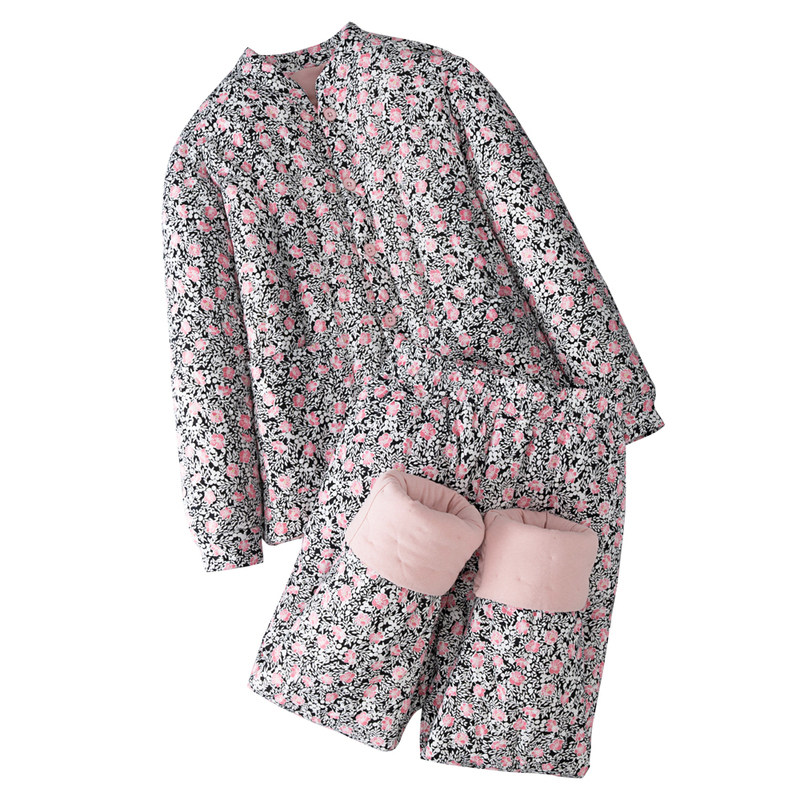 手工纯棉花加厚保暖棉衣套装女士