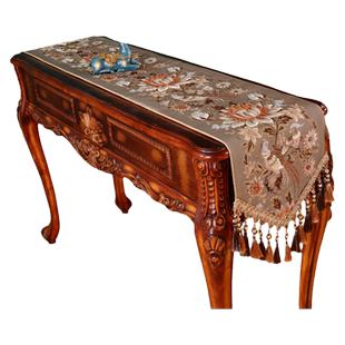 欧式布艺桌旗现代简约餐桌垫桌布茶几桌巾美式电视柜奢华刺绣桌旗