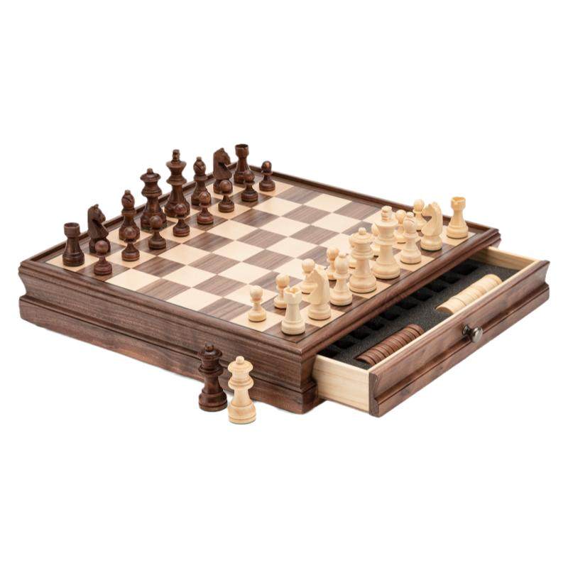A&A CHESS/领御 高档实木抽屉款国际象棋跳棋套装西洋棋豪华版