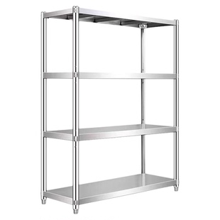 特厚304不锈钢厨房多功能置物架微波炉收纳架储物架子地下室货架