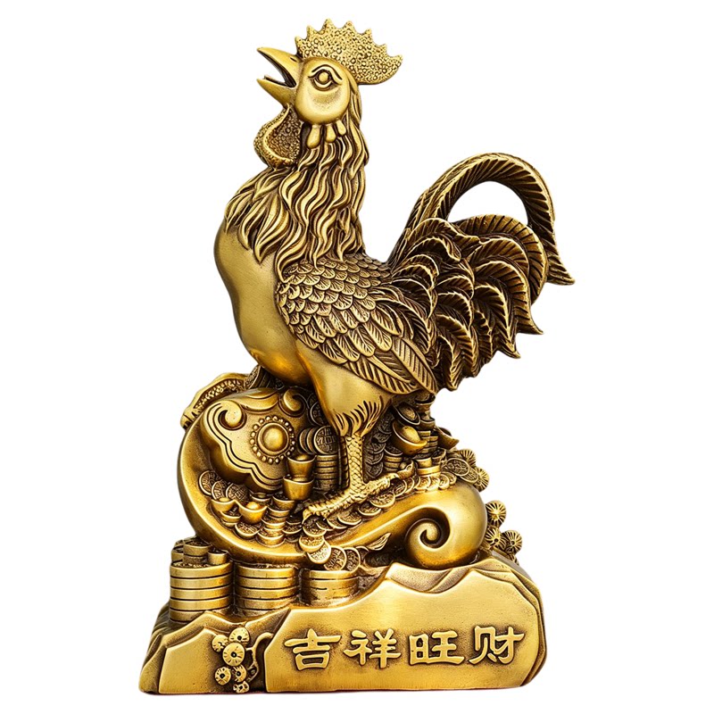 铜鸡摆件吉祥金鸡铜大公鸡生肖鸡