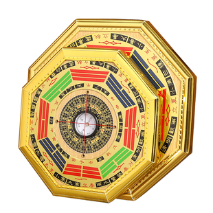 金边罗盘八卦镜摆件罗盘仪家用大门口窗户罗盘指南针挂件