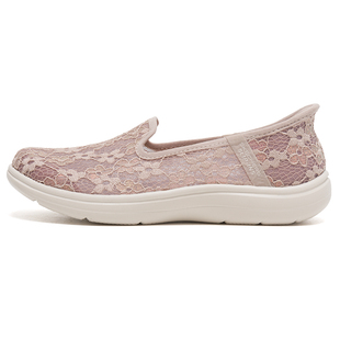 斯凯奇正品秋季新款薄款女鞋网面透气蕾丝休闲鞋舒适软底浅口单鞋