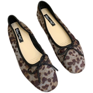 平底豆豆春鞋女鞋子2026年新款春季方头蝴蝶结芭蕾舞春秋百搭单鞋