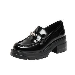 思加图官方正品厚底乐福鞋女真皮软底不累脚女鞋EEZ45CA5