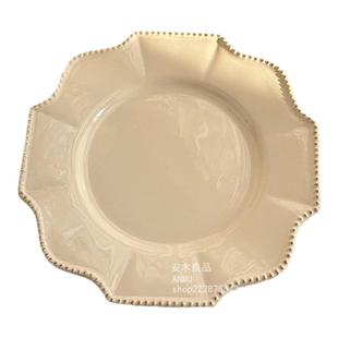 安木良品 外贸原单 北欧田园复古风浮雕陶瓷摆件花瓶水果冷菜盘子