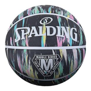 Spalding斯伯丁官方大理石印花炫彩7号橡胶标准篮球室外用生日