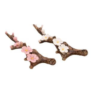 兰斋文房梅花枝笔搁陶瓷笔架古风禅意香插香托国画书法文房用品创意多功能笔搁镇纸桌面小摆件