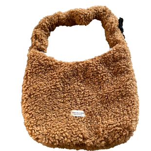 温柔韩系毛绒斜挎包秋冬羊羔毛单肩复古圣诞跨年托特包小众腋下包