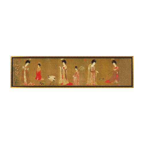 米亦堂x簪花仕女图 新中式唐代横幅仿古国画客厅餐厅卧室床头挂画