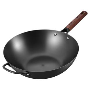 中康铁锅第三代二代炒菜锅无涂层深氮防锈精铁锅电磁炉辛吉飞铁锅