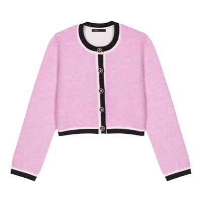 Maje拼色短款针织衫上衣