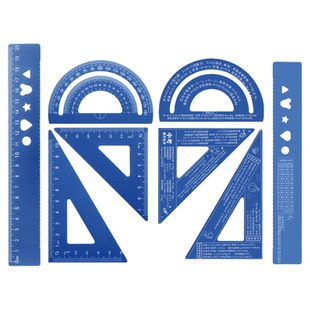 赛卓铝合金套尺免费刻字初中学生专用15cm带波浪线直尺三角尺套装量角器20cm尺子背面刻初中公式自带收纳盒