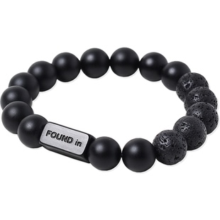 新年礼物|FOUNDIN凡汀 元组系列手链黑玛瑙火山石情侣礼物|可刻字