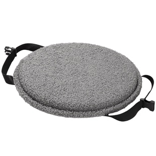 秋冬加厚毛绒椅垫圆形保暖坐垫可绑带固定多色可选久坐屁股垫