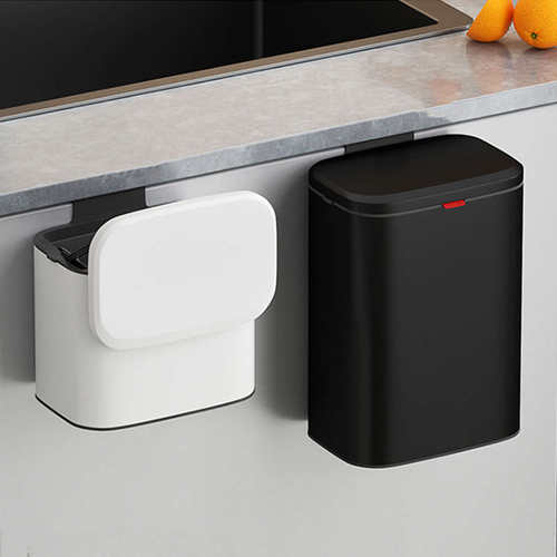 厨房垃圾桶壁挂式家用不锈钢收纳桶桌面带盖小号厕所卫生间防水