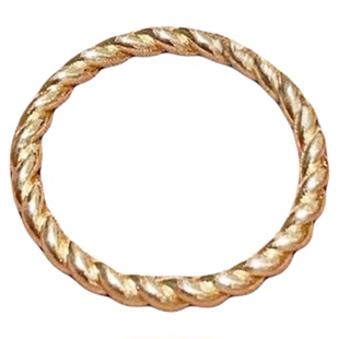 18K金麻花戒指美梓珠宝冷淡风简约气质百搭AU750素圈素金指环小众