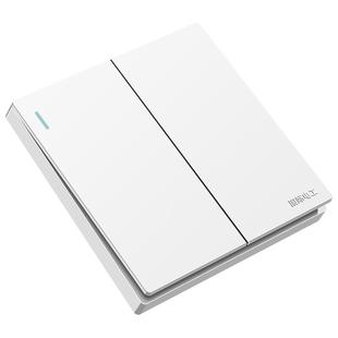 国际电工家用双开双控开关面板带荧光 二开双控开关二位带夜光