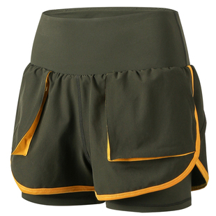 小溪家复古军装风防走光薄款瑜伽裤外穿运动女宽松速干跑步短裤夏