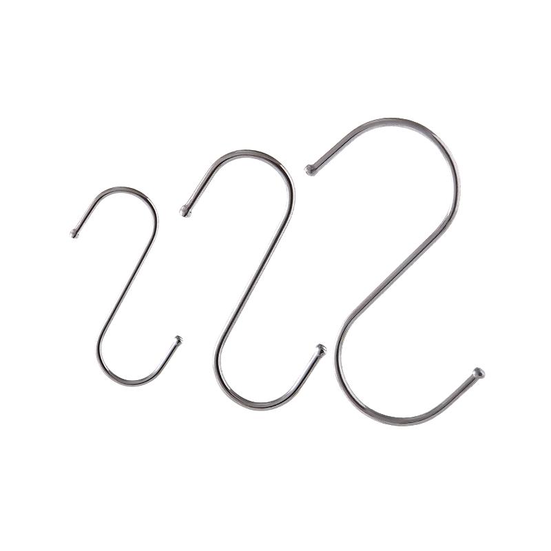 不锈钢s型挂钩s勾晒香肠挂腊肉钩子免打孔s钩厨房多功能无磁挂钩