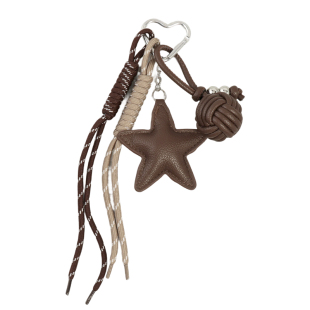 【弥野造物】原创皮质五角星miu系包包挂件情侣车钥匙扣挂绳装饰