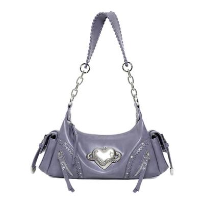 VFVF紫色机车单肩腋下包