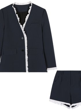 落落狷介灰色套装裤女两件套