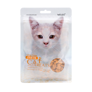 土猫 猫零食WELES威尔斯宠物猫饼干猫小食猫洁齿零食三种口味可选