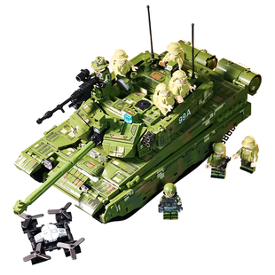 中国坦克99A主战军事模型积木益智拼图男孩6拼装玩具儿童生日礼物