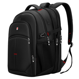 大容量扩容双肩包男士背包休闲电脑包短途出差旅行行李中学生书包