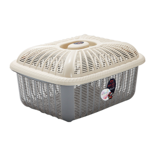 碗筷收纳带盖放馒头框装馍馍筐塑料家用大号水果蔬筛沥水洗菜篮子