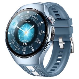 适用HUAWEI华为Watch 5手表表带复合硅胶素皮表带男士/女生WATCH 5专用表带智能手表真皮轻奢腕带46/42mm无缝