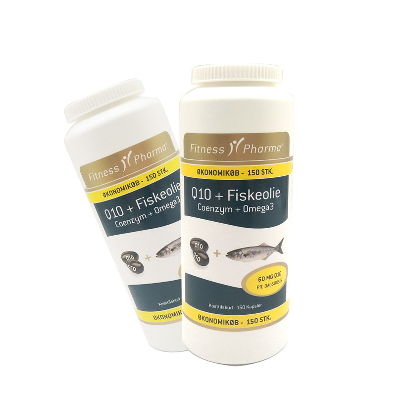 丹麦Fitness Pharma深海鱼油加辅酶Q10软胶囊中老年补dha护心脏
