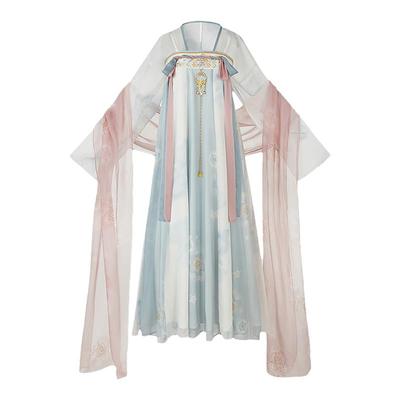 云藏月绣萝黛三色齐胸襦裙汉服