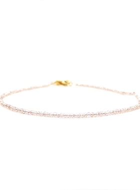 颈链茶色水晶choker极简爆闪细