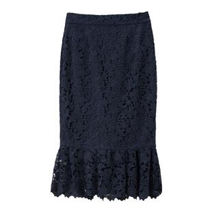OVV Outlet秋冬女装水溶蕾丝立体修身包臀鱼尾裙半身裙