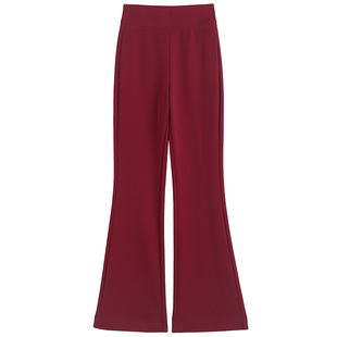 2026新款微喇长裤女春秋高腰修身显瘦垂感微喇裤松紧腰休闲西装裤