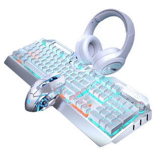 前行者有线TK900机械键盘电竞游戏办公键鼠套装方健旋钮机械轴体