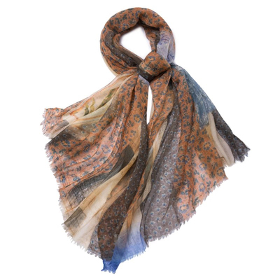 印花保暖纯羊绒围巾披肩