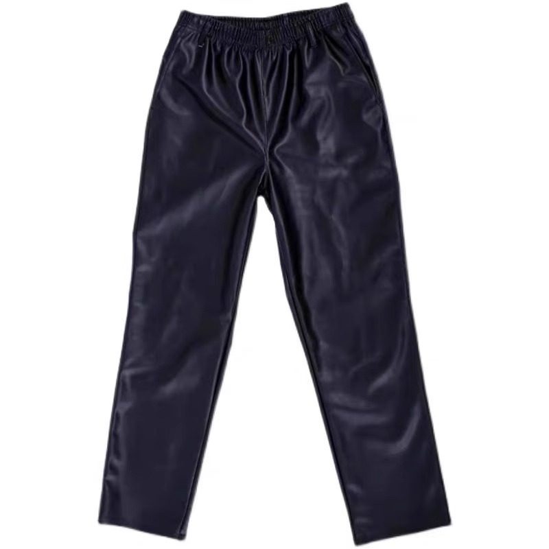 加厚绒劳保皮裤加绒加厚防油防水工作裤高腰宽松保暖裤宽松防风裤