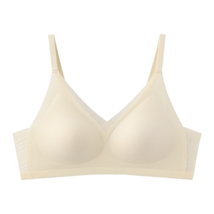 【小清凉】米图超薄透气无痕内衣女小胸不空杯文胸网纱蕾丝隐形夏