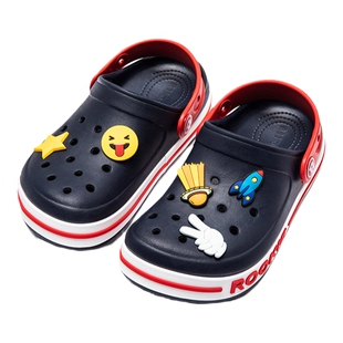 ROOKIE童鞋洞洞鞋夏季新款儿童包头凉鞋男女童透气拖鞋宝宝中大童