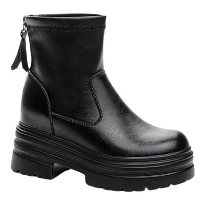 圣恩熙9cm增高英伦风保暖马丁靴