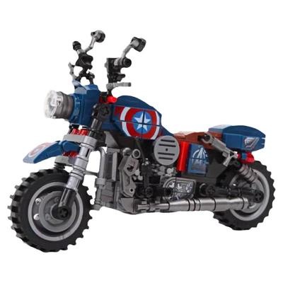 2025新款钢铁队长拼装积木摩托车模型男孩拼图儿童节玩具生日礼物