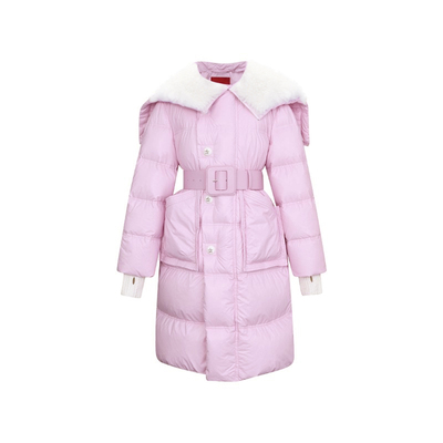 LEFAME披肩领中长羽绒服