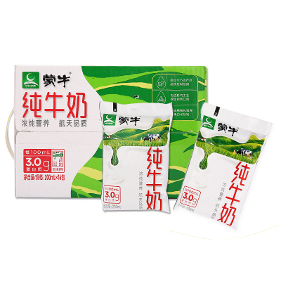 蒙牛纯牛奶200mL*16袋装牛奶塑料袋百利包装整箱营养早餐奶