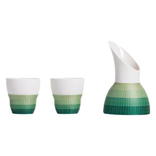 刘氏竹编竹丝扣瓷咖啡具落碧奶壶拉花大小杯清新文艺设计感伴手礼