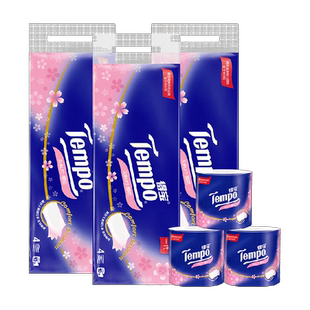 Tempo/得宝卷纸樱花味家用压花卫生纸厕纸加厚卷筒纸160g*30卷